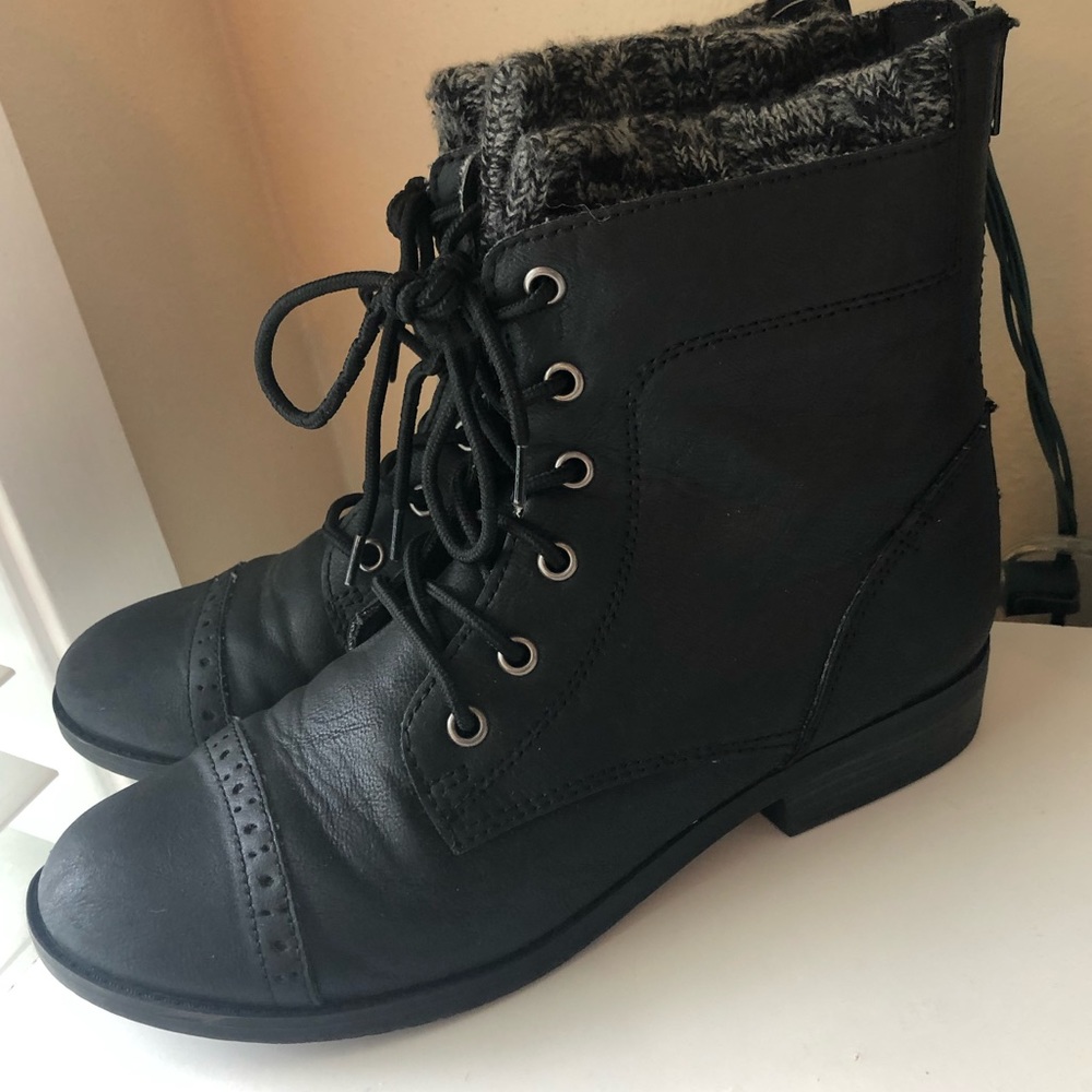 Zip up combat boots